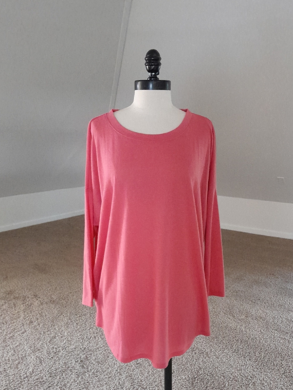 LOFT Coral 3/4 Sleeve Scoop Neck Top